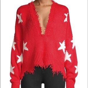 Wildfox Cotton Stars Palmetto Sweater in Scarlet. Perfect condition!!